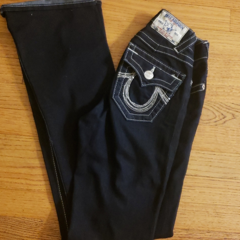 True Religion Women dark Hi-rise boot cut jeans